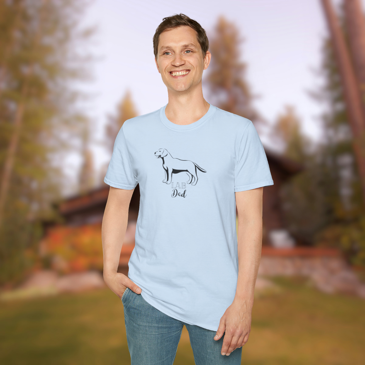 Veterans Rescue Ranch Lab Dad Softstyle Tee, a must-have for dog-loving patriots. Every purchase supports our mission to End #22aDay. Join the pack and make a difference today! #VeteransRescueRanch #DogLovers - Image 37