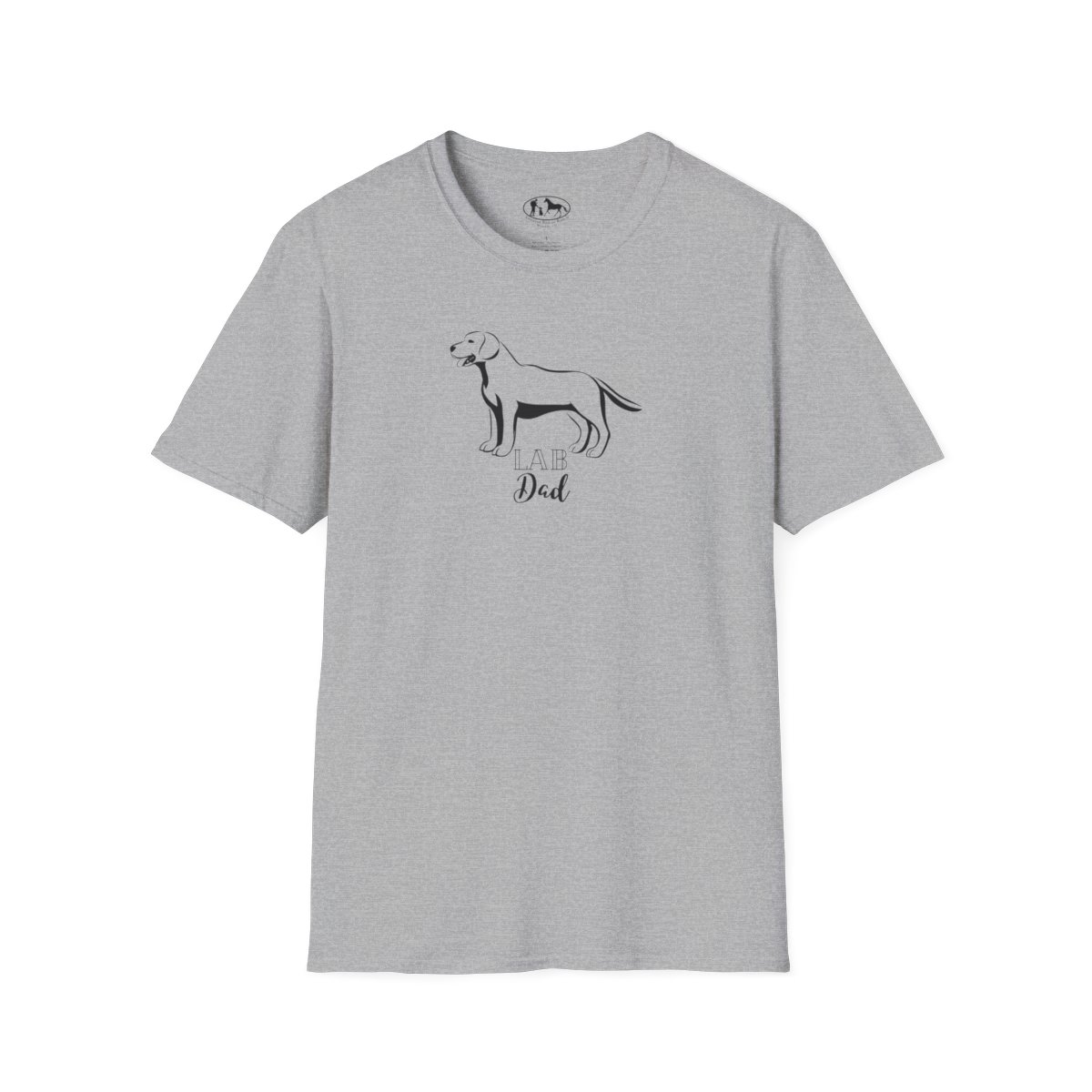 Veterans Rescue Ranch Lab Dad Softstyle Tee, a must-have for dog-loving patriots. Every purchase supports our mission to End #22aDay. Join the pack and make a difference today! #VeteransRescueRanch #DogLovers - Image 2