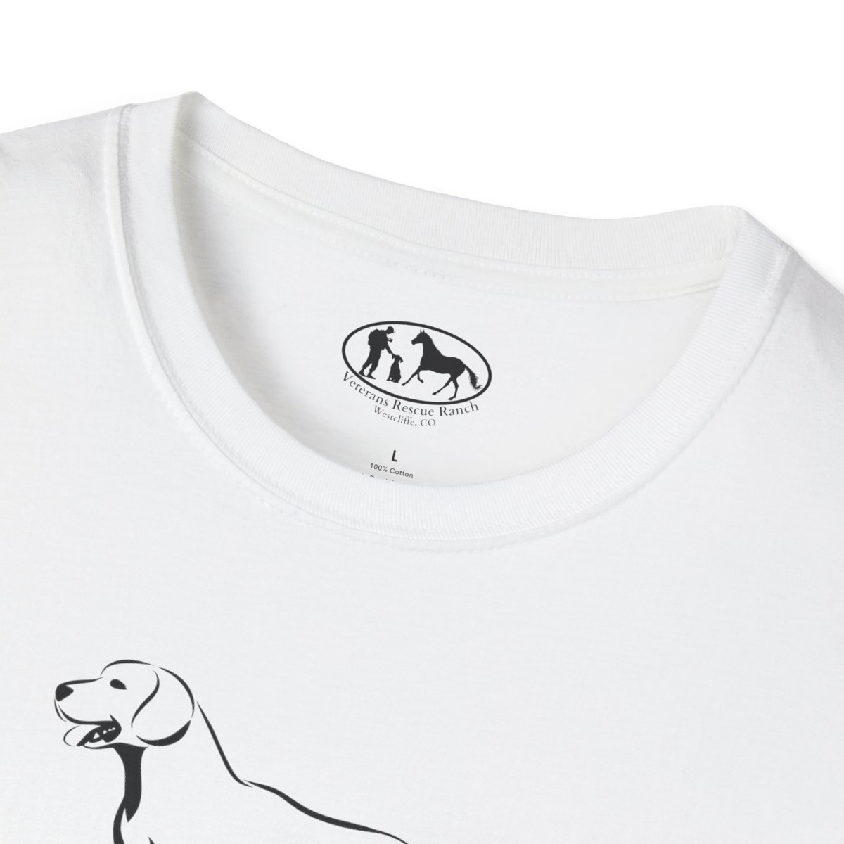 Veterans Rescue Ranch Lab Dad Softstyle Tee, a must-have for dog-loving patriots. Every purchase supports our mission to End #22aDay. Join the pack and make a difference today! #VeteransRescueRanch #DogLovers - Image 16
