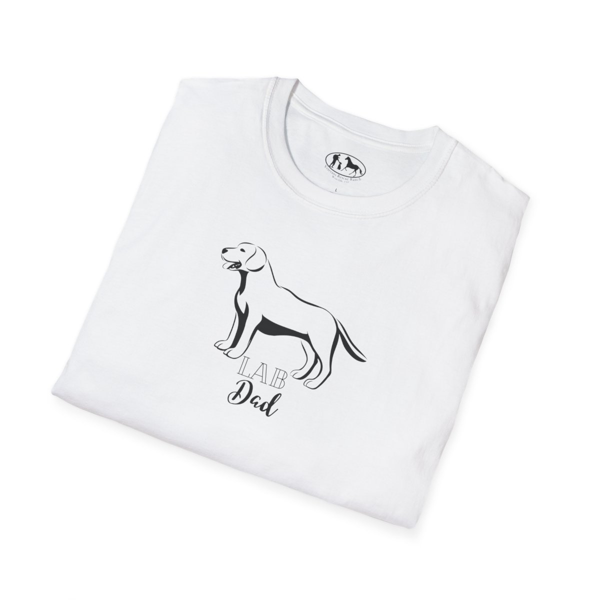 Veterans Rescue Ranch Lab Dad Softstyle Tee, a must-have for dog-loving patriots. Every purchase supports our mission to End #22aDay. Join the pack and make a difference today! #VeteransRescueRanch #DogLovers - Image 17