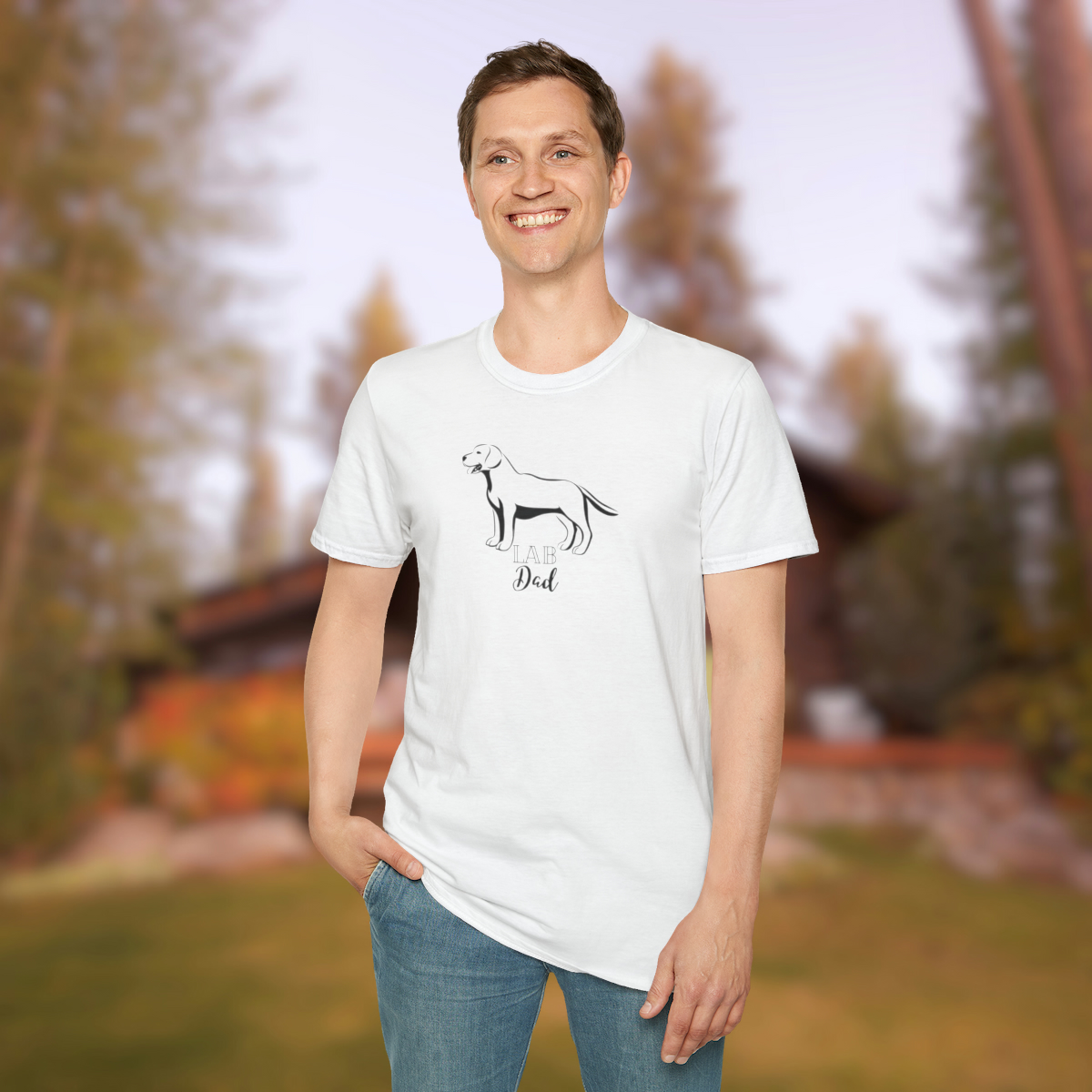 Veterans Rescue Ranch Lab Dad Softstyle Tee, a must-have for dog-loving patriots. Every purchase supports our mission to End #22aDay. Join the pack and make a difference today! #VeteransRescueRanch #DogLovers - Image 13