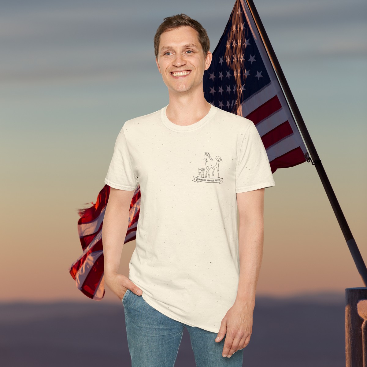 Veterans Rescue Ranch Unisex Softstyle T-Shirt - Image 31